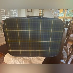 Vintage Grasshopper Plaid Suitcase